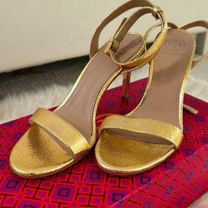 NEW! Tory Burch Elana Open-toe heels - Gold 6.5 bought from Nordstrom Rack.